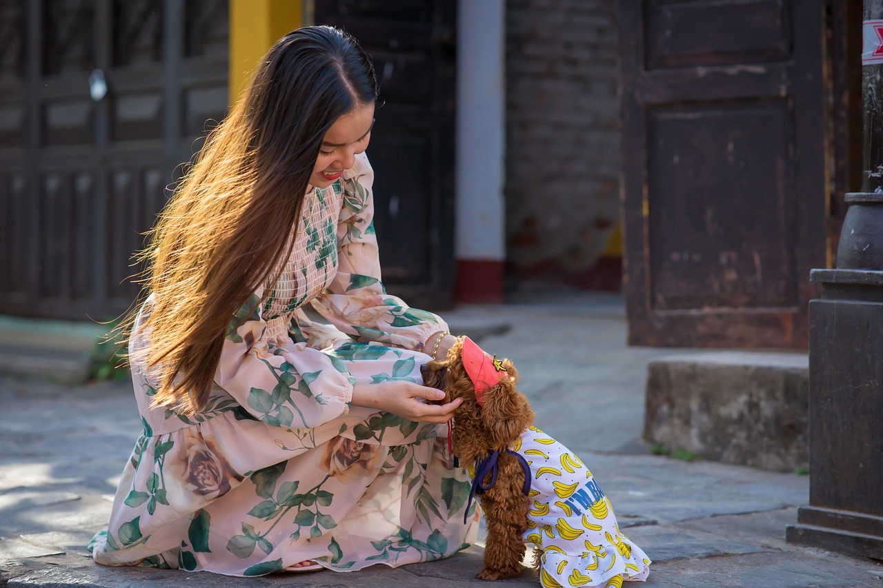 creative-01 girl, pet, dog, light, people, happy, woman, friendship, nature, animal, person, cute, pampered, beautiful, model, happiness, streets